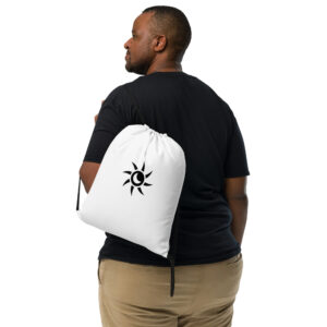 Pure White Sunstar Drawstring Bag